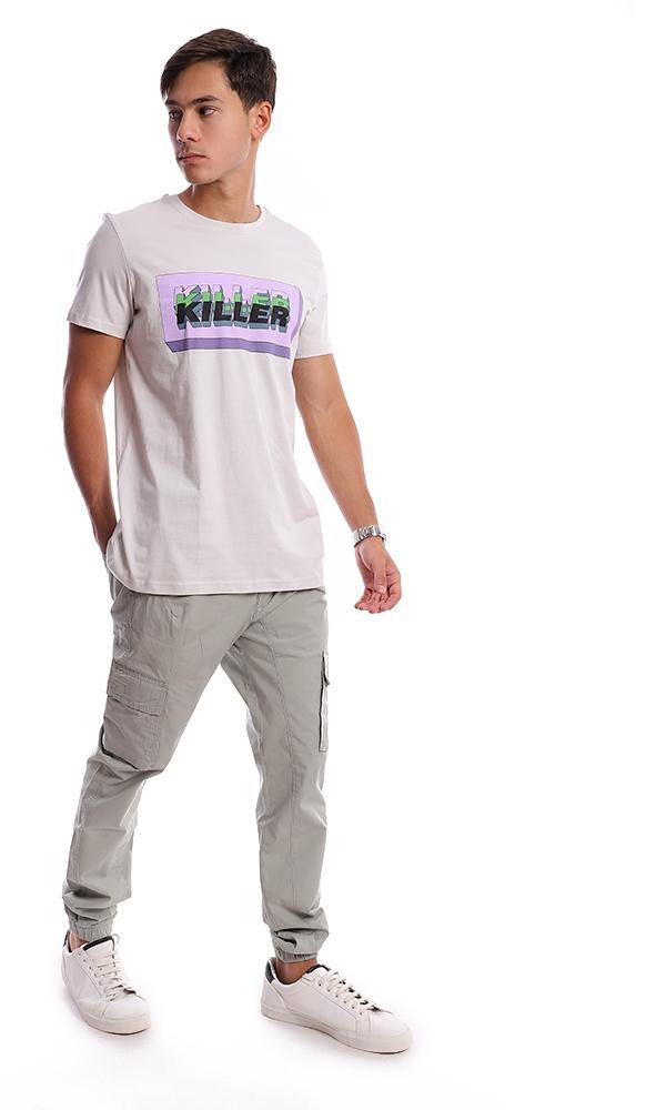 95758 "Killer" Short Sleeves Off-White Slip On Tee - Ravin 