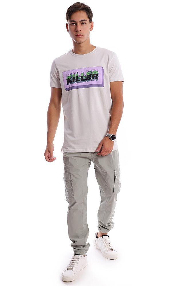 95758 "Killer" Short Sleeves Off-White Slip On Tee - Ravin 