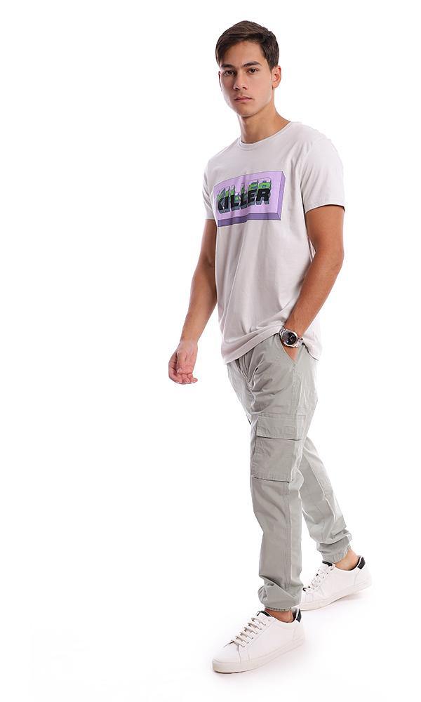 95758 "Killer" Short Sleeves Off-White Slip On Tee - Ravin 