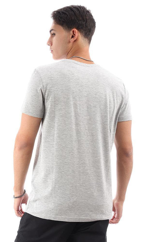 95764 "Lion" Printed Heather Grey Casual Tee - Ravin 