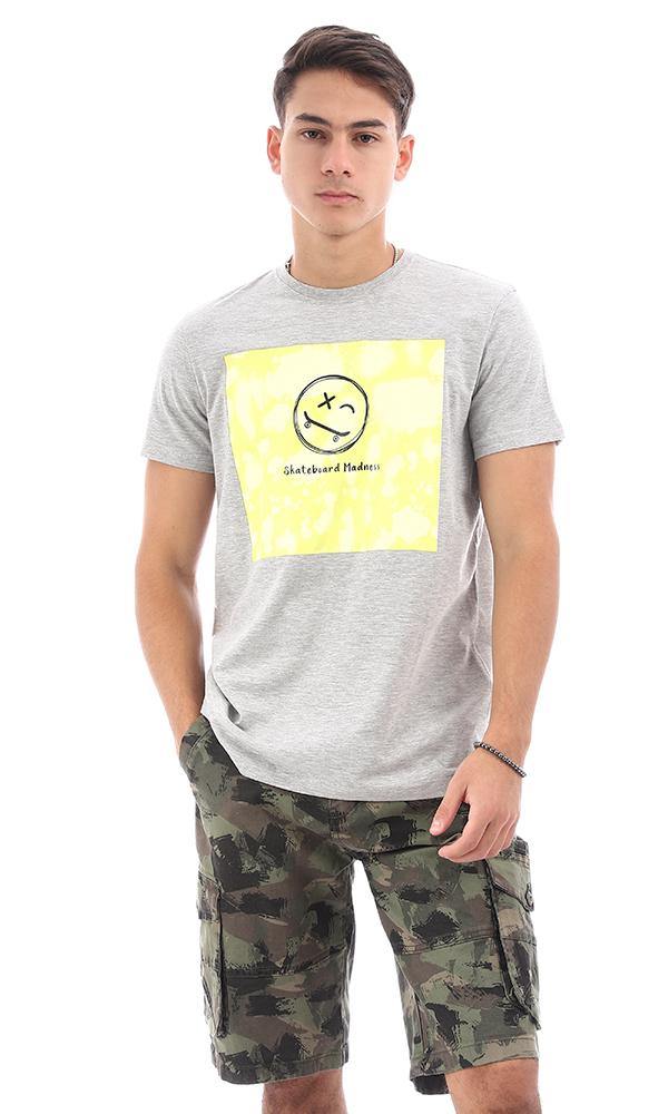 95765 "Skatboard Madness" Heather Grey Casual Tee - Ravin 