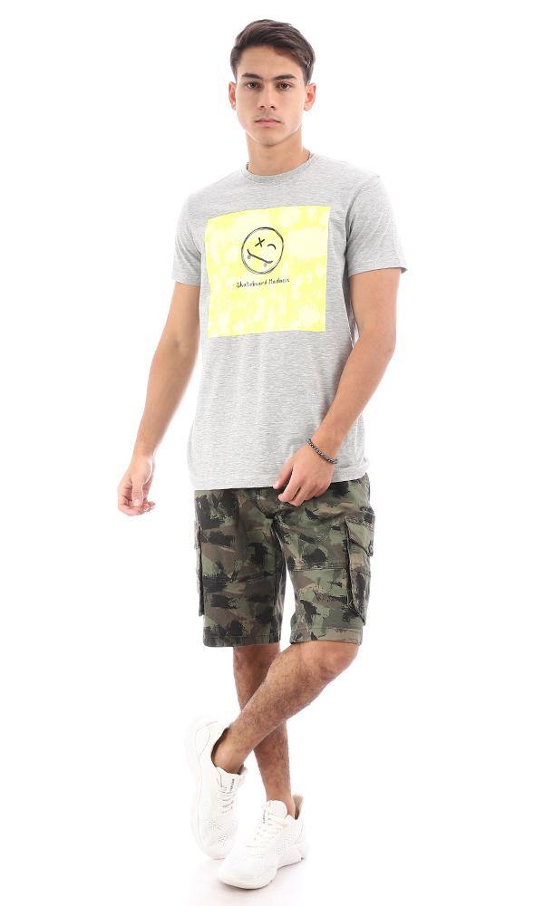 95765 "Skatboard Madness" Heather Grey Casual Tee - Ravin 