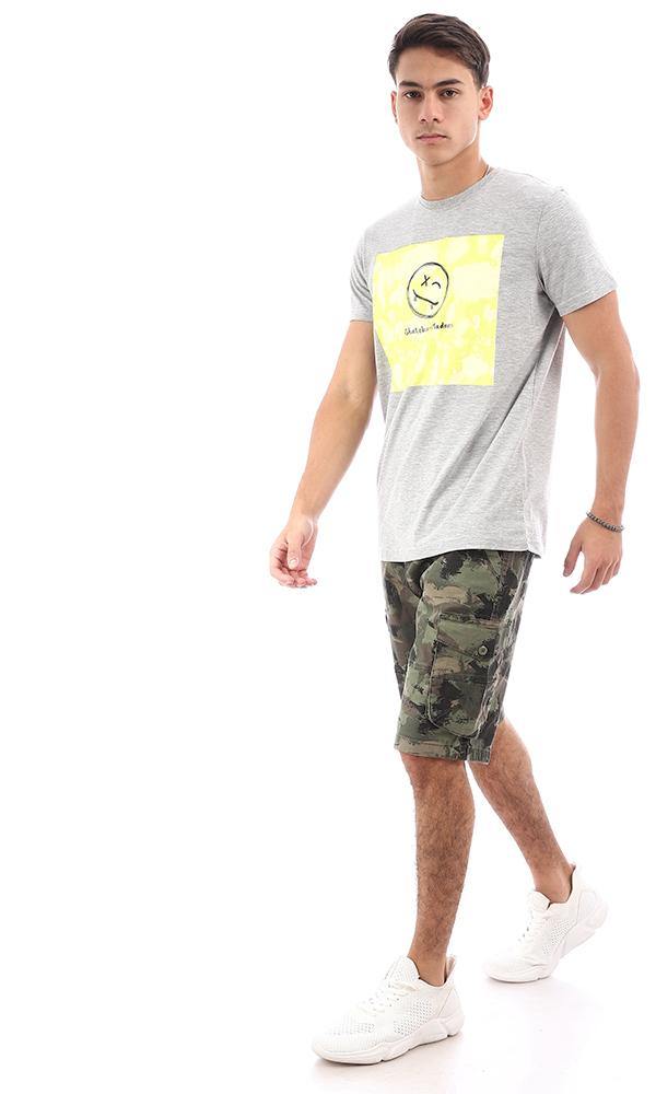 95765 "Skatboard Madness" Heather Grey Casual Tee - Ravin 