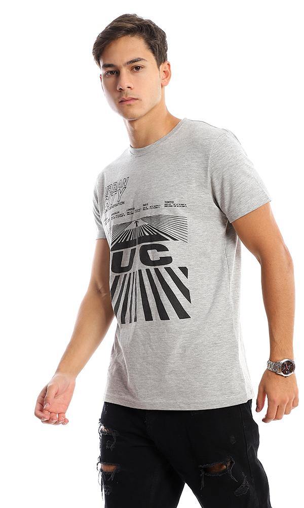 95766 Short Sleeves "Urban City" Heather Grey Tee - Ravin 