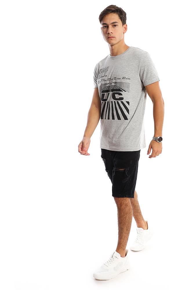 95766 Short Sleeves "Urban City" Heather Grey Tee - Ravin 