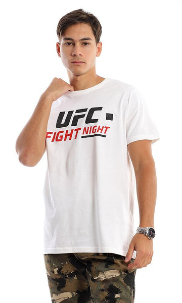 95789 Short Sleeves Off-White Printed "Fight Night" Tee - Ravin 