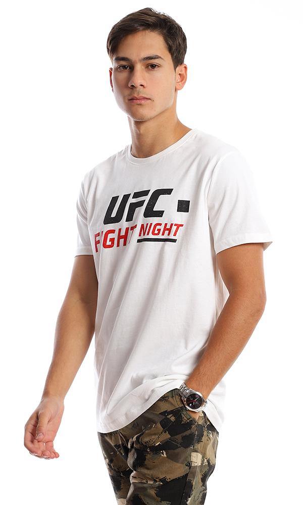 95789 Short Sleeves Off-White Printed "Fight Night" Tee - Ravin 