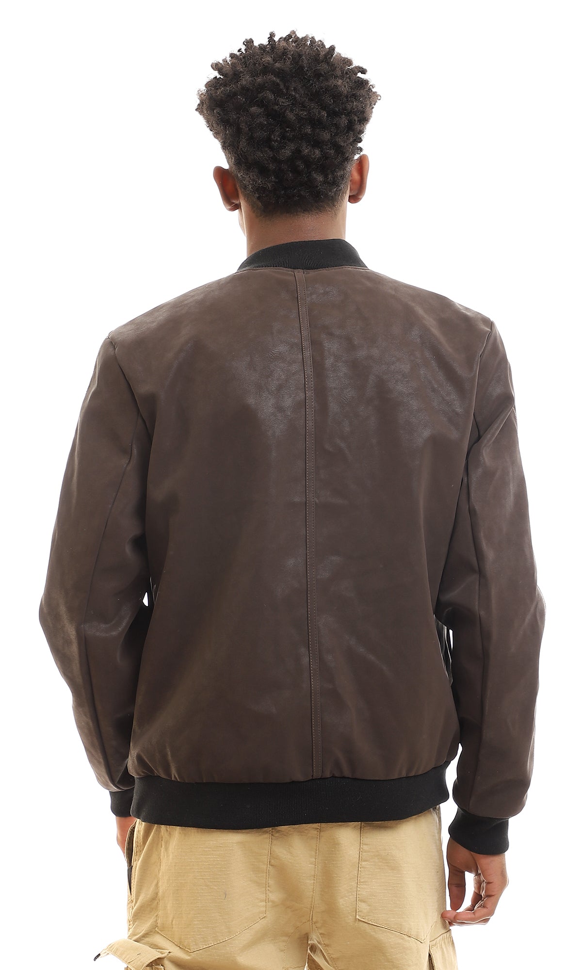 95833 Front Pockets Full Zipper Nubuck Jacket - Brown