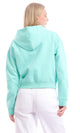 96010 Basic Plain Zipper Hooded Sweatshirt - Aquamarine