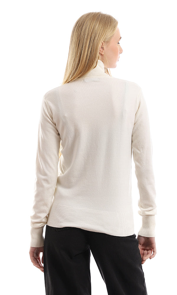 96182 Basic Turtle Neck Off White Pullover