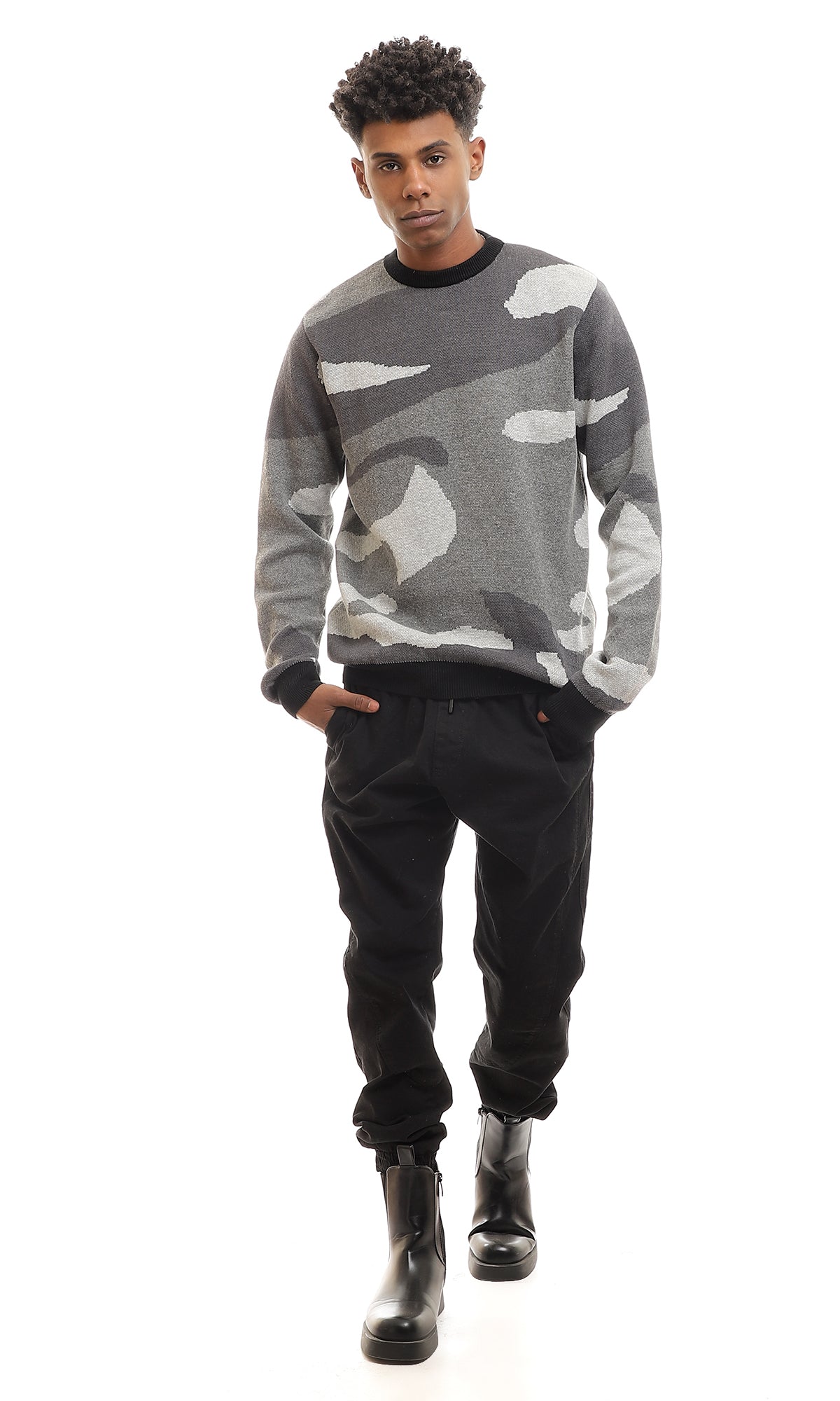 96287 Camouflage Grey Shades Full Sleeves Pullover