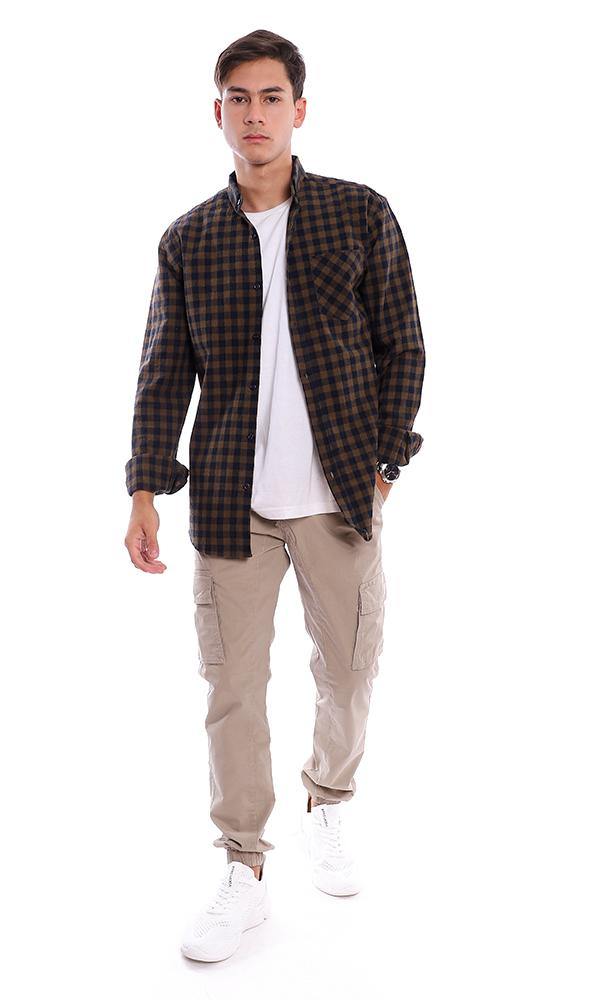 96757 Dark Sand Side Pockets Solid Casual Jogger Pants - Ravin 