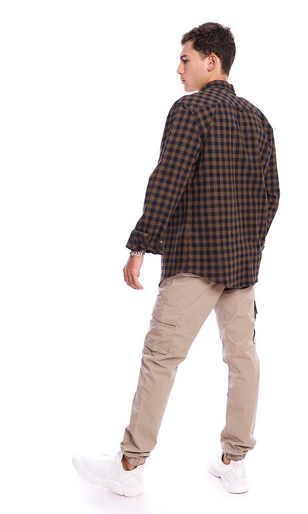 96757 Dark Sand Side Pockets Solid Casual Jogger Pants - Ravin 