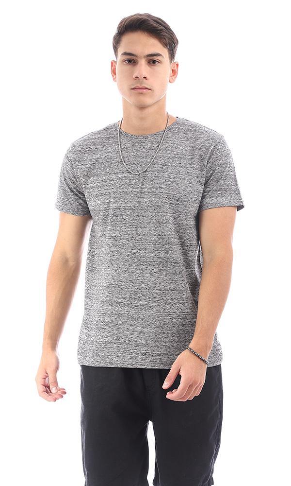 96803 Short Sleeves Heather Dark Grey Basic Tee - Ravin 