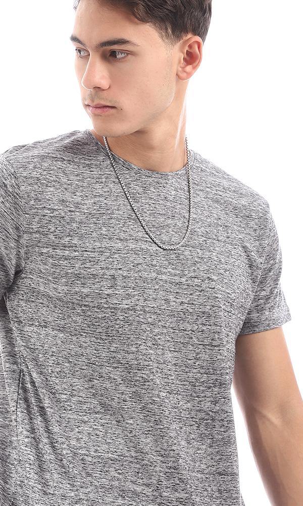 96803 Short Sleeves Heather Dark Grey Basic Tee - Ravin 