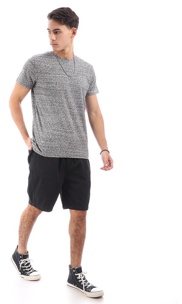 96803 Short Sleeves Heather Dark Grey Basic Tee - Ravin 