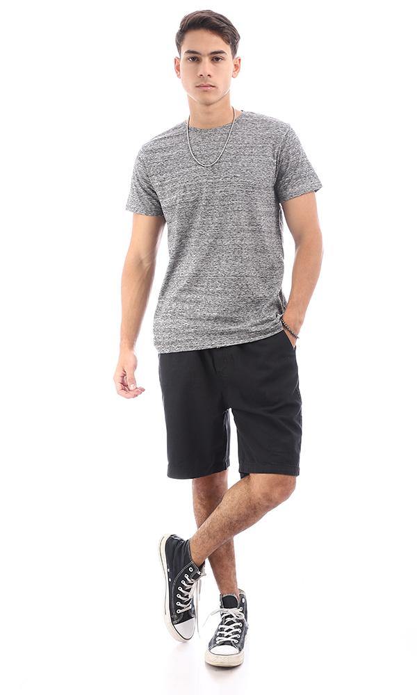 96803 Short Sleeves Heather Dark Grey Basic Tee - Ravin 