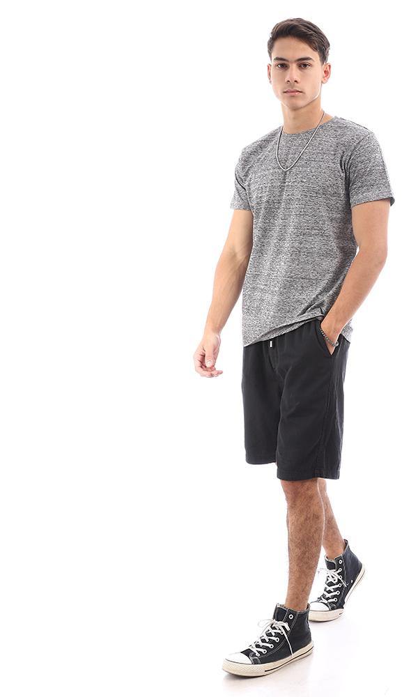 96803 Short Sleeves Heather Dark Grey Basic Tee - Ravin 