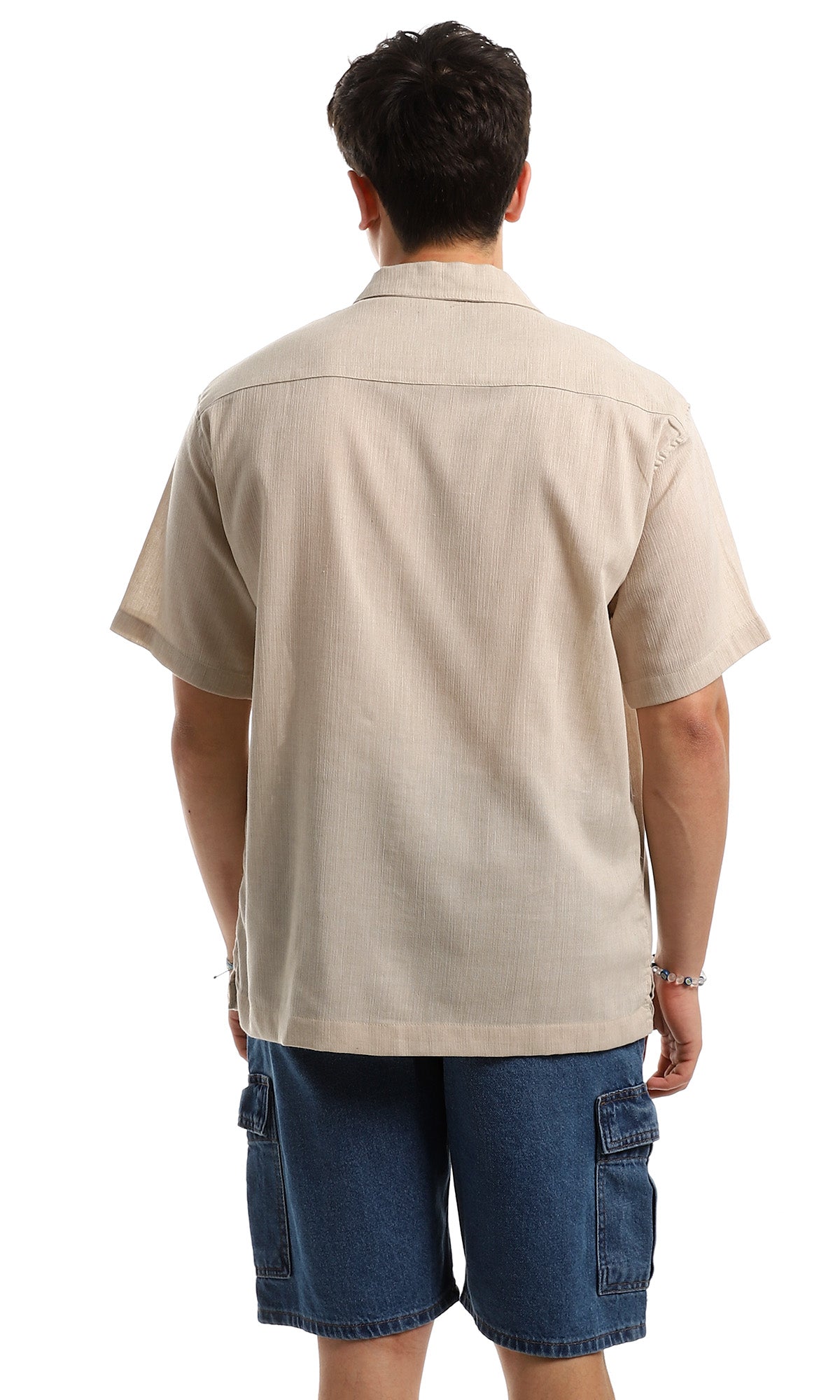 97103 Pale Beige Short Sleeves Summer Shirt