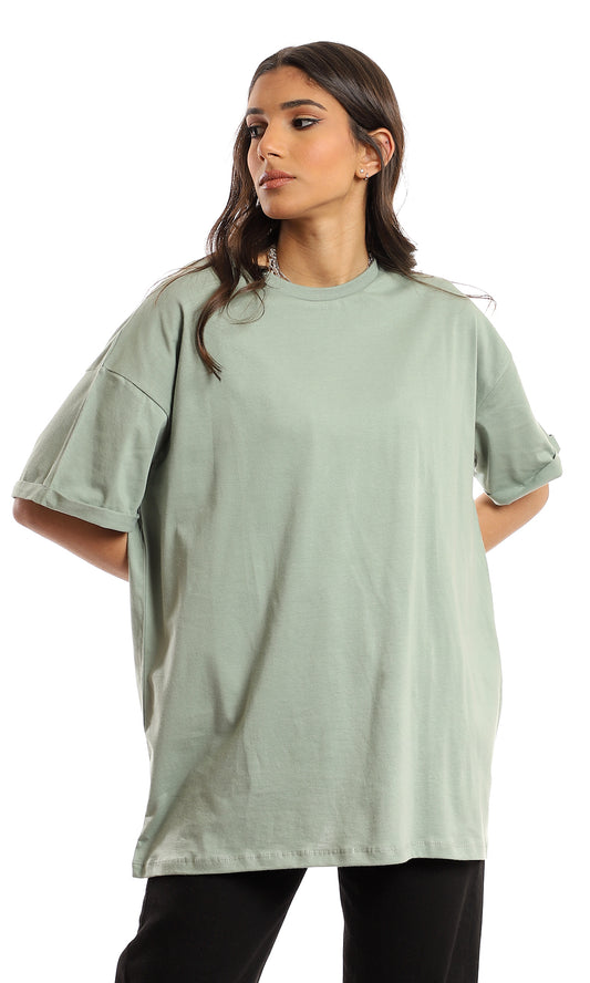 97233 Loose Fit Comfy Plain T-Shirt - Mint