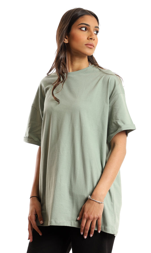 97233 Loose Fit Comfy Plain T-Shirt - Mint