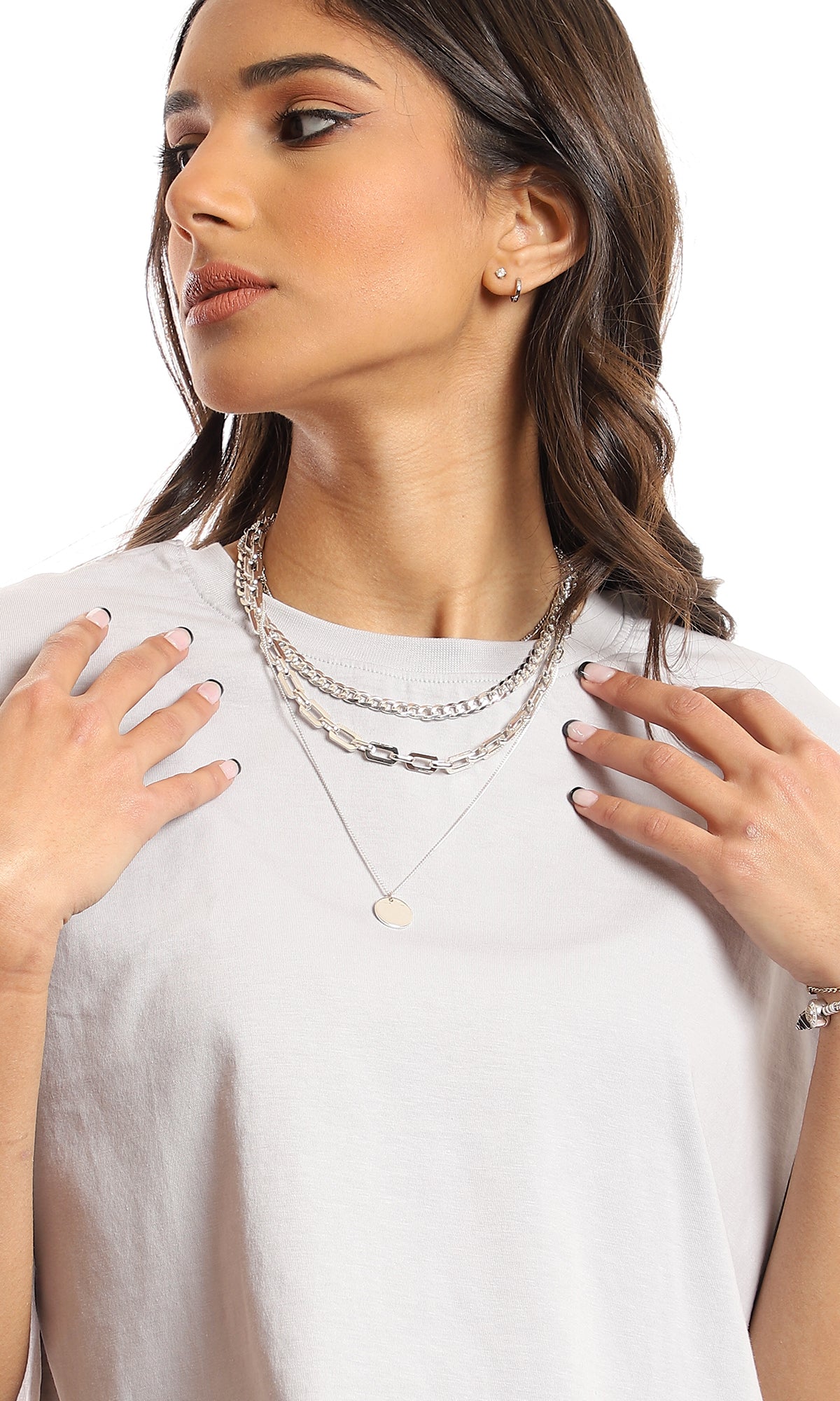 Light Grey Cropped Crew-Neck Jersey Tee - 97251