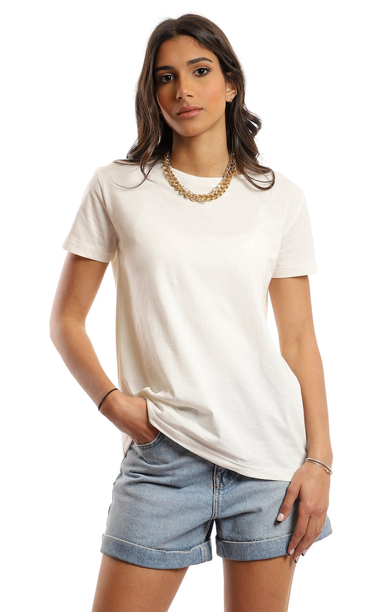 97256 Basic Solid Standard Fit Cotton T-Shirt - Off White