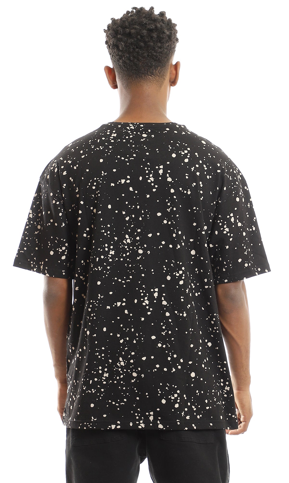 "It's A Good Day" Splatter Print Oversized T-Shirt - 97353