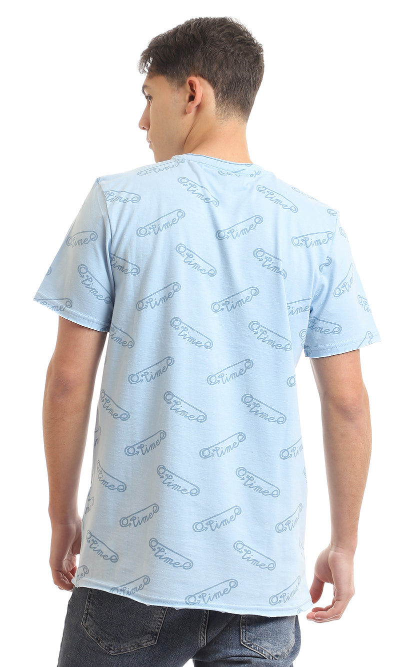97368 Cotton Slip On Regular Fit Light Blue T-Shirt