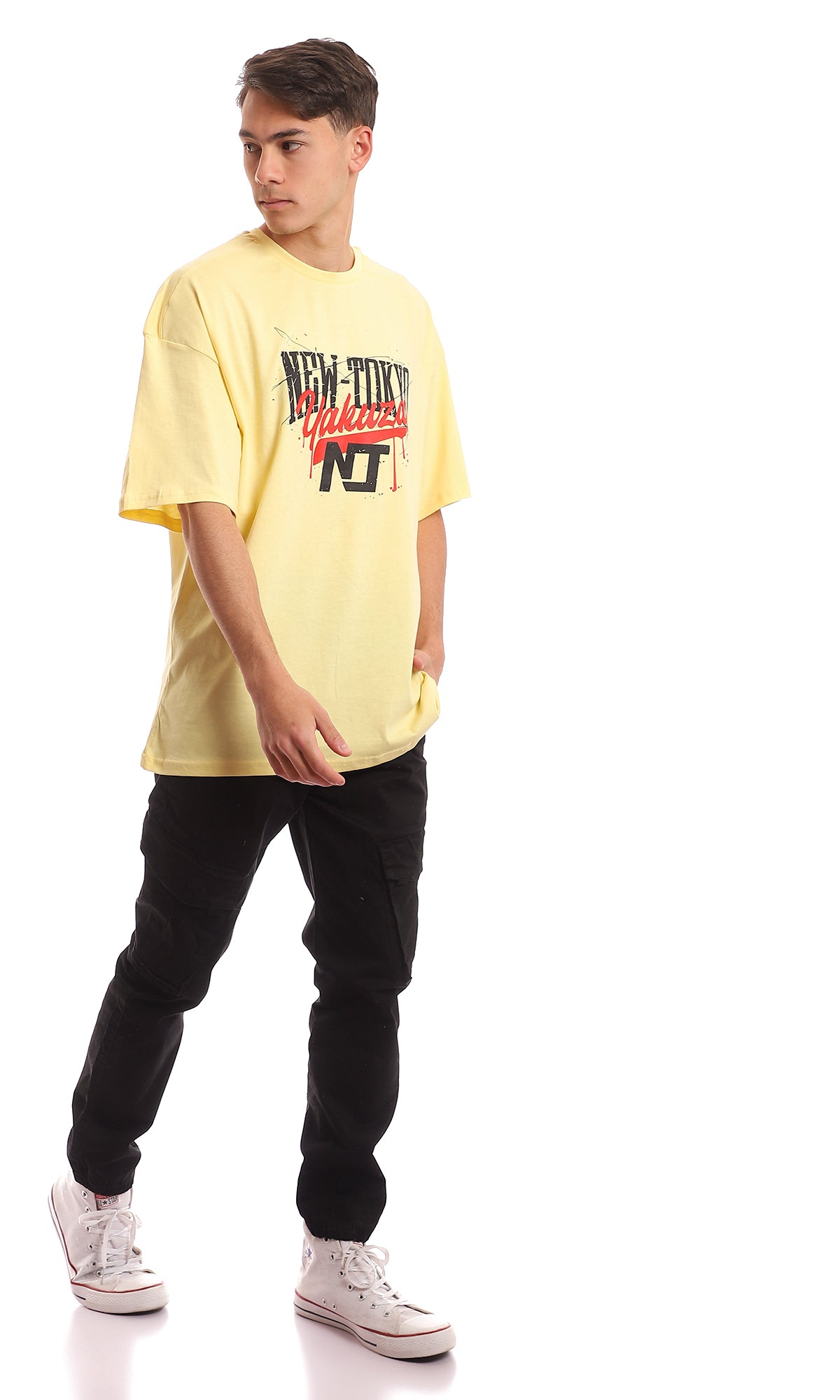 Pale Yellow New Tokyo Graphic T-Shirt - 97378