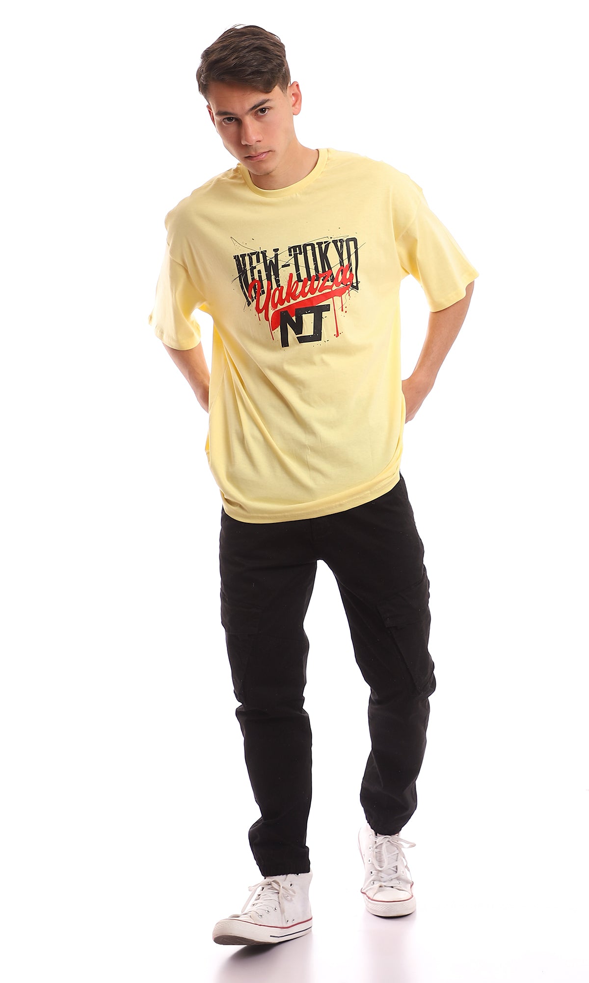 Pale Yellow New Tokyo Graphic T-Shirt - 97378