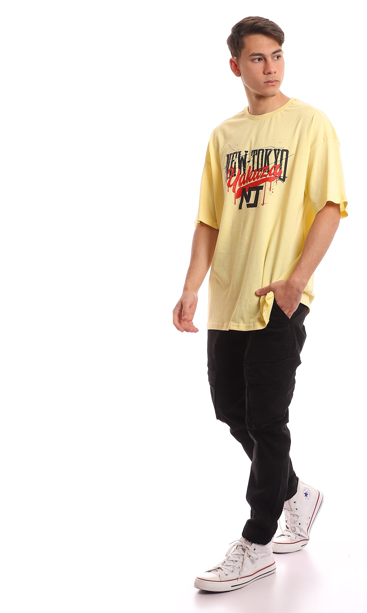 Pale Yellow New Tokyo Graphic T-Shirt - 97378
