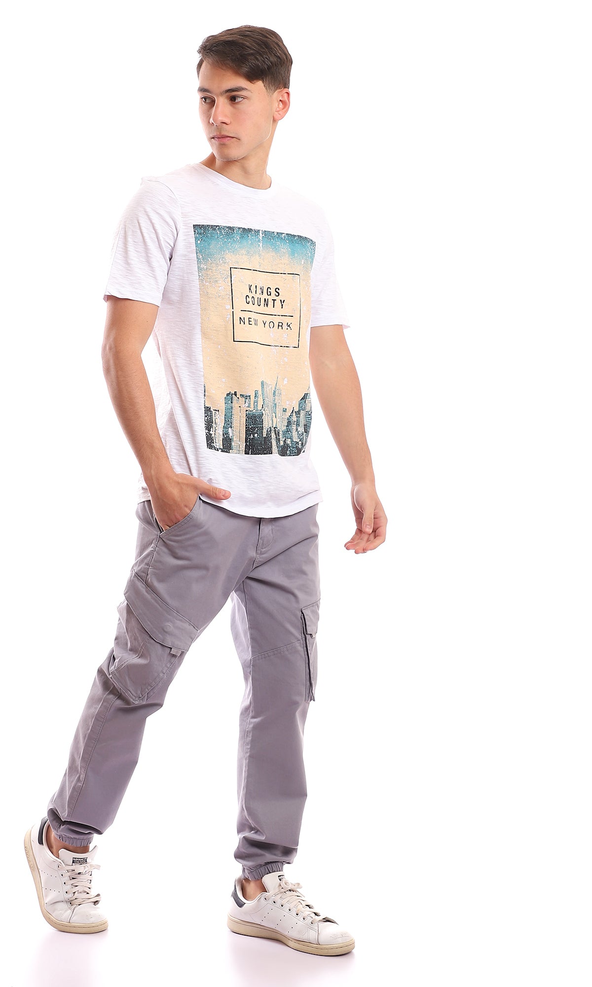 97400 Front Printed New York Summer Heather White T-Shirt