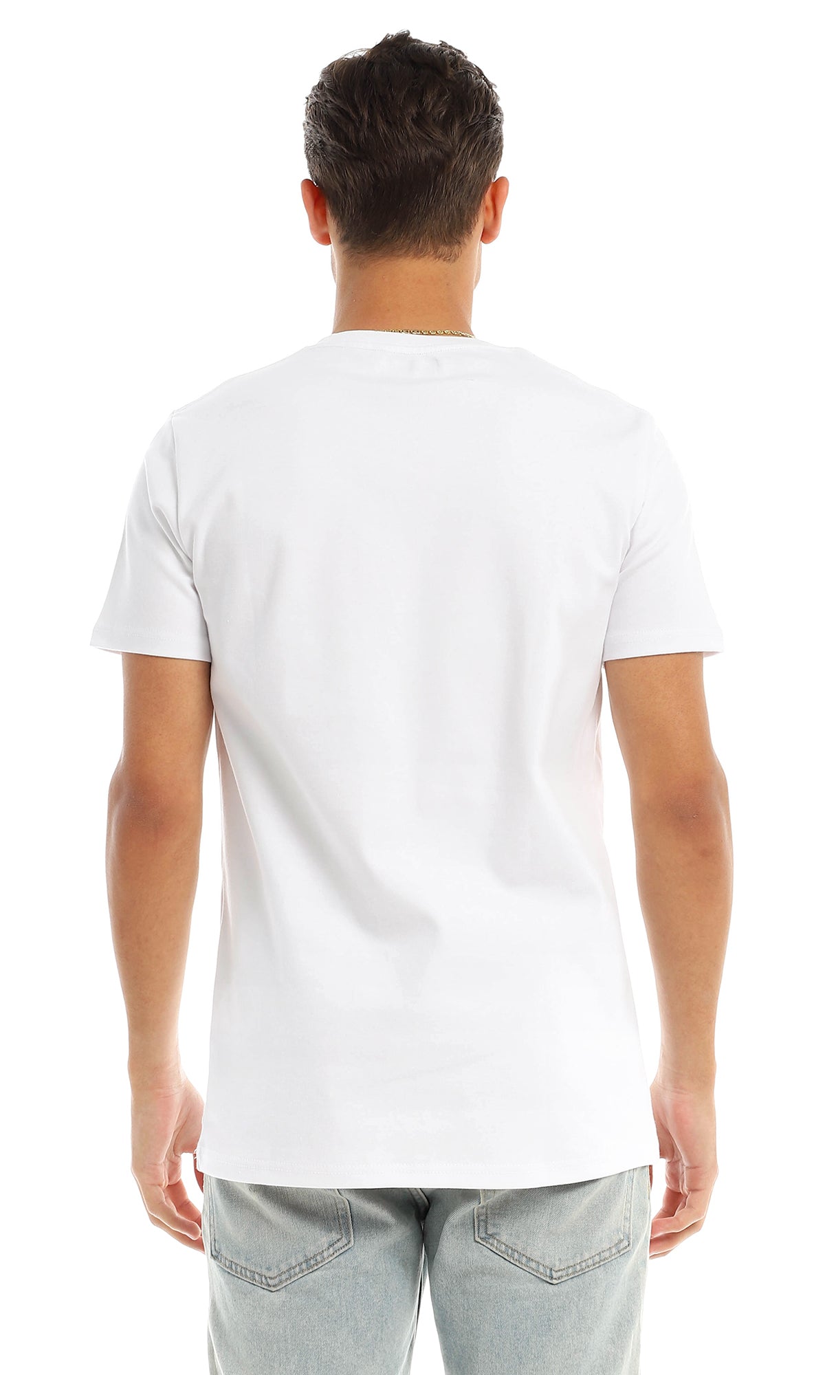 97403 Front Cool Printing Round White T-Shirt