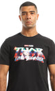 97407 "Marvel" Cotton Printed Chest Black T-Shirt