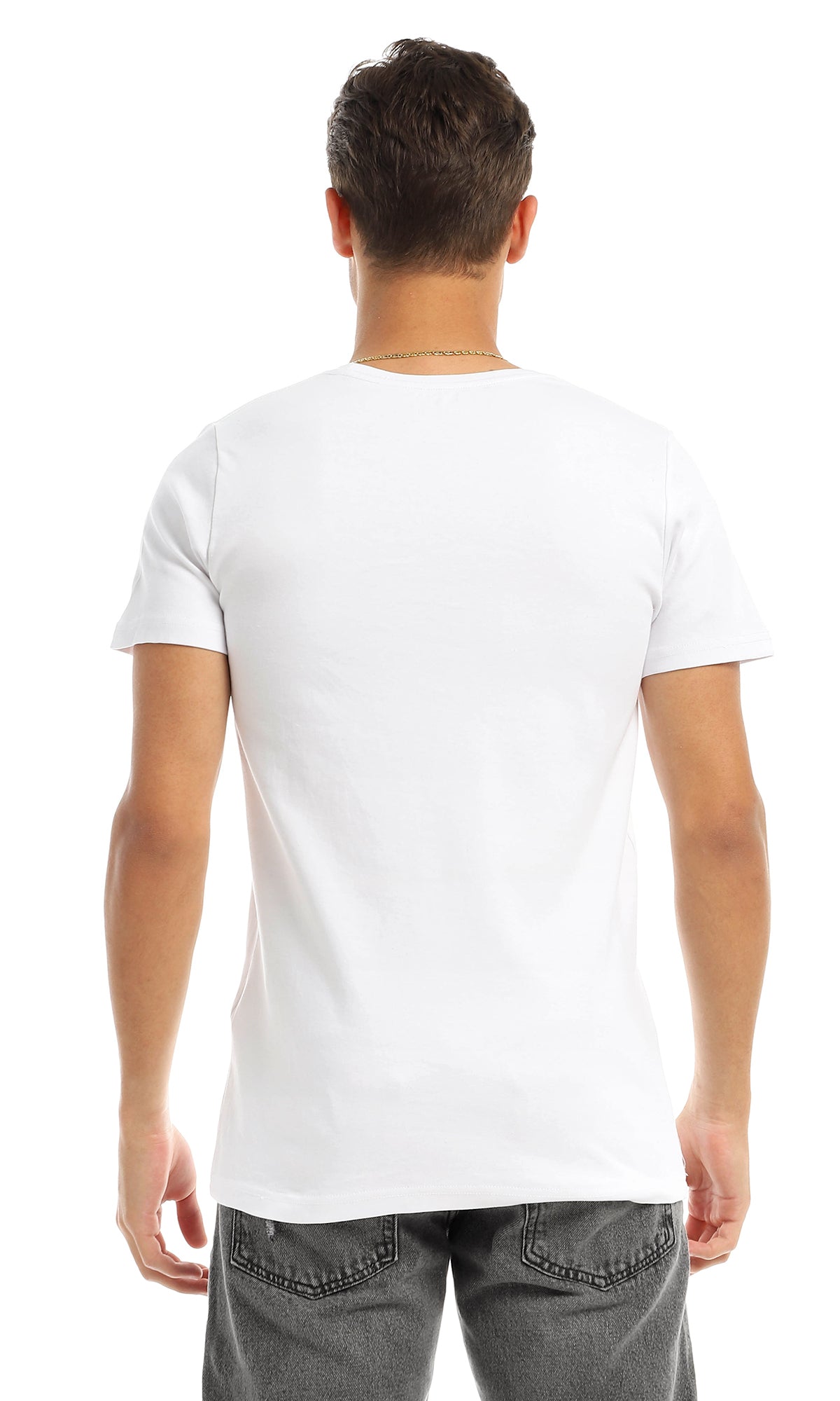 97408 "Black Adam" Printed Round White T-Shirt