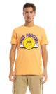 97410 "Stay Positive" Printed Orange Round T-Shirt
