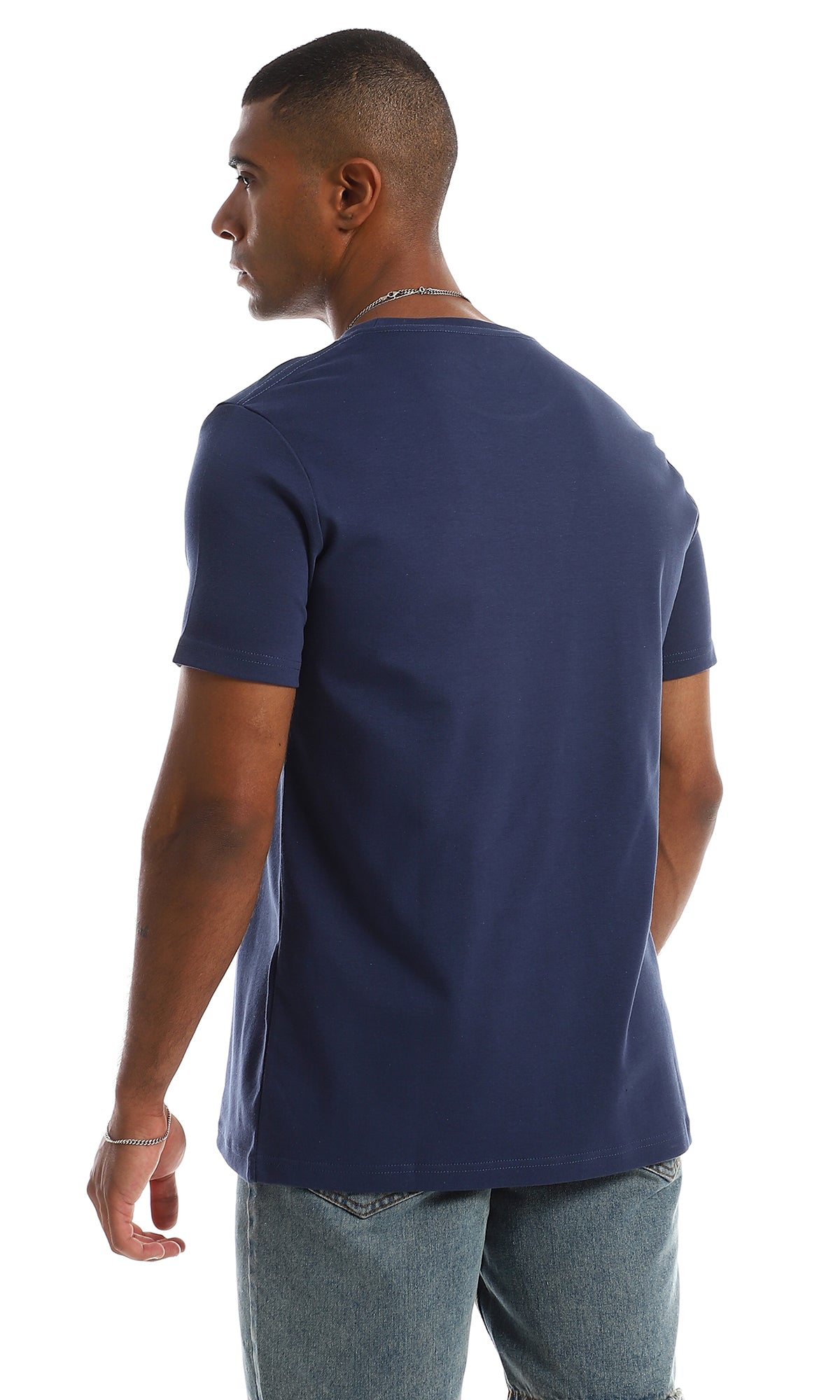 Navy Blue Summer Vibes Graphic Printed T-Shirt - 97412