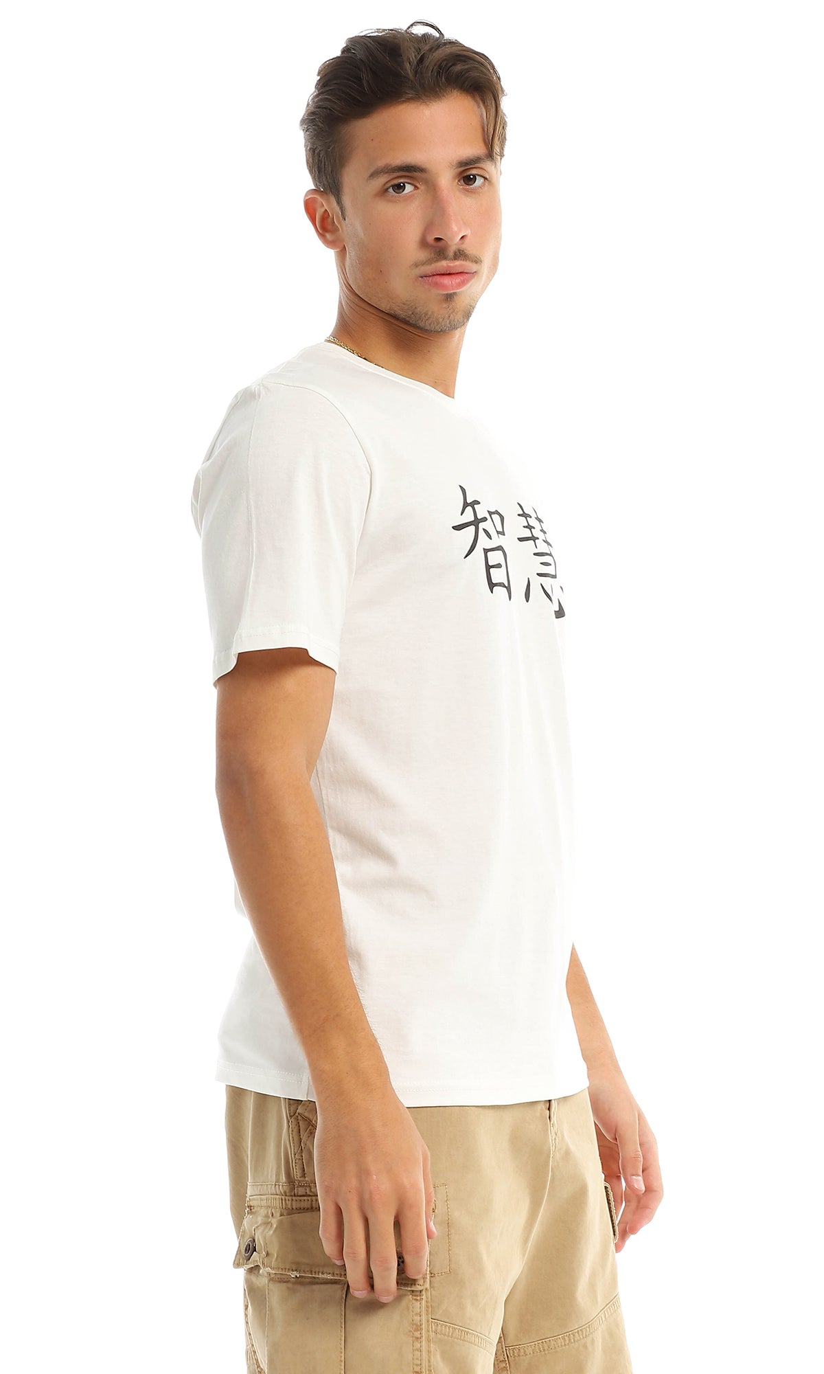 97423 Witch Back Printing Off White Summer T-Shirt