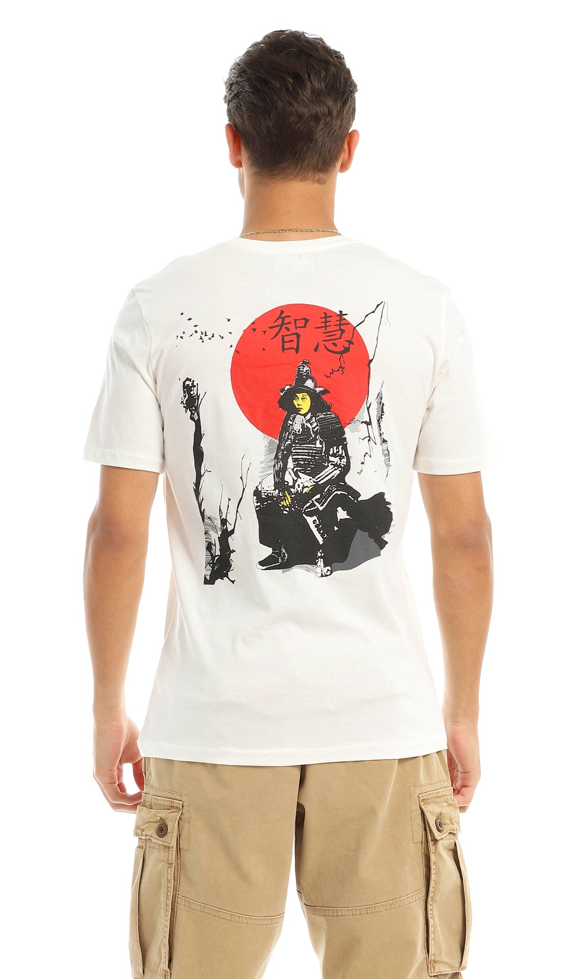 97423 Witch Back Printing Off White Summer T-Shirt