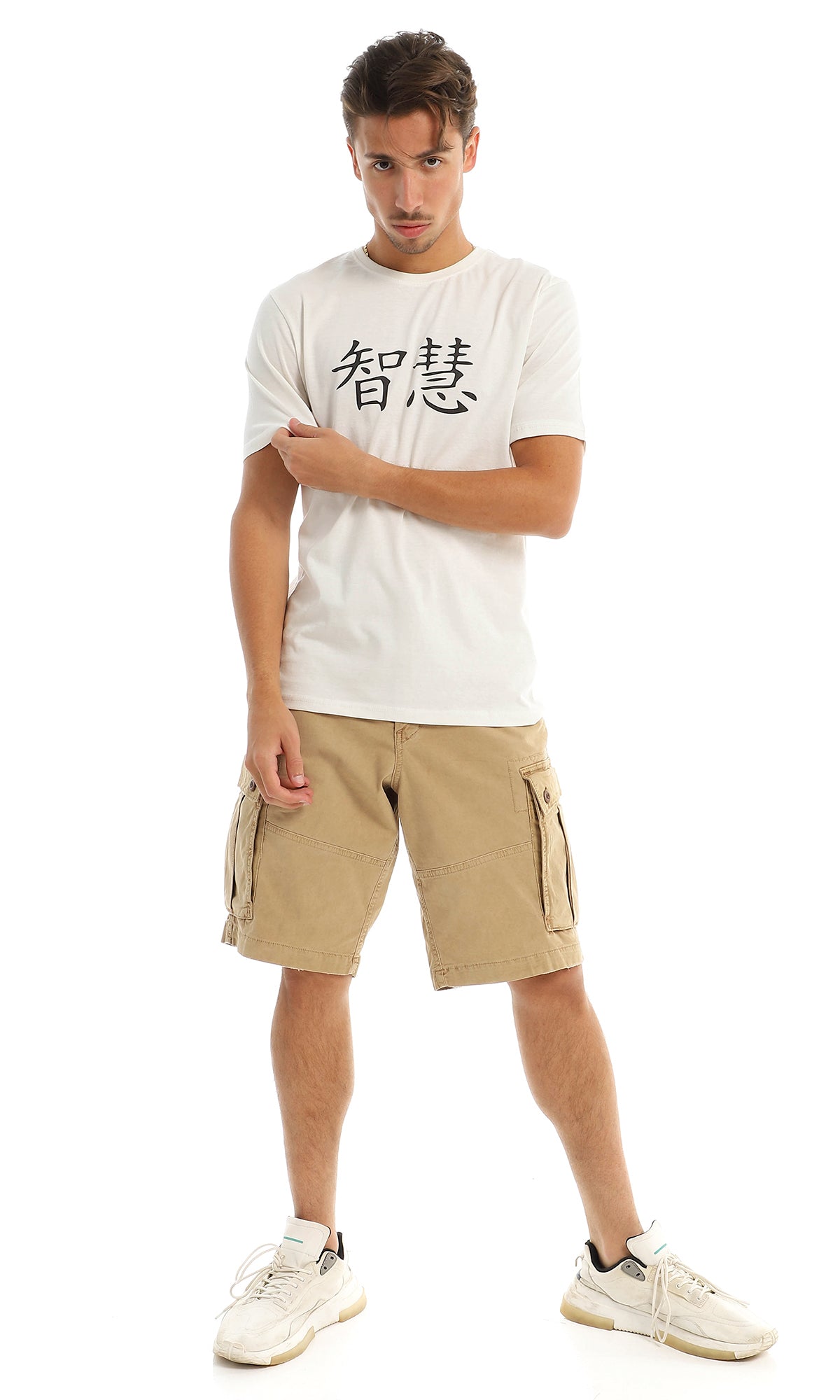 97423 Witch Back Printing Off White Summer T-Shirt