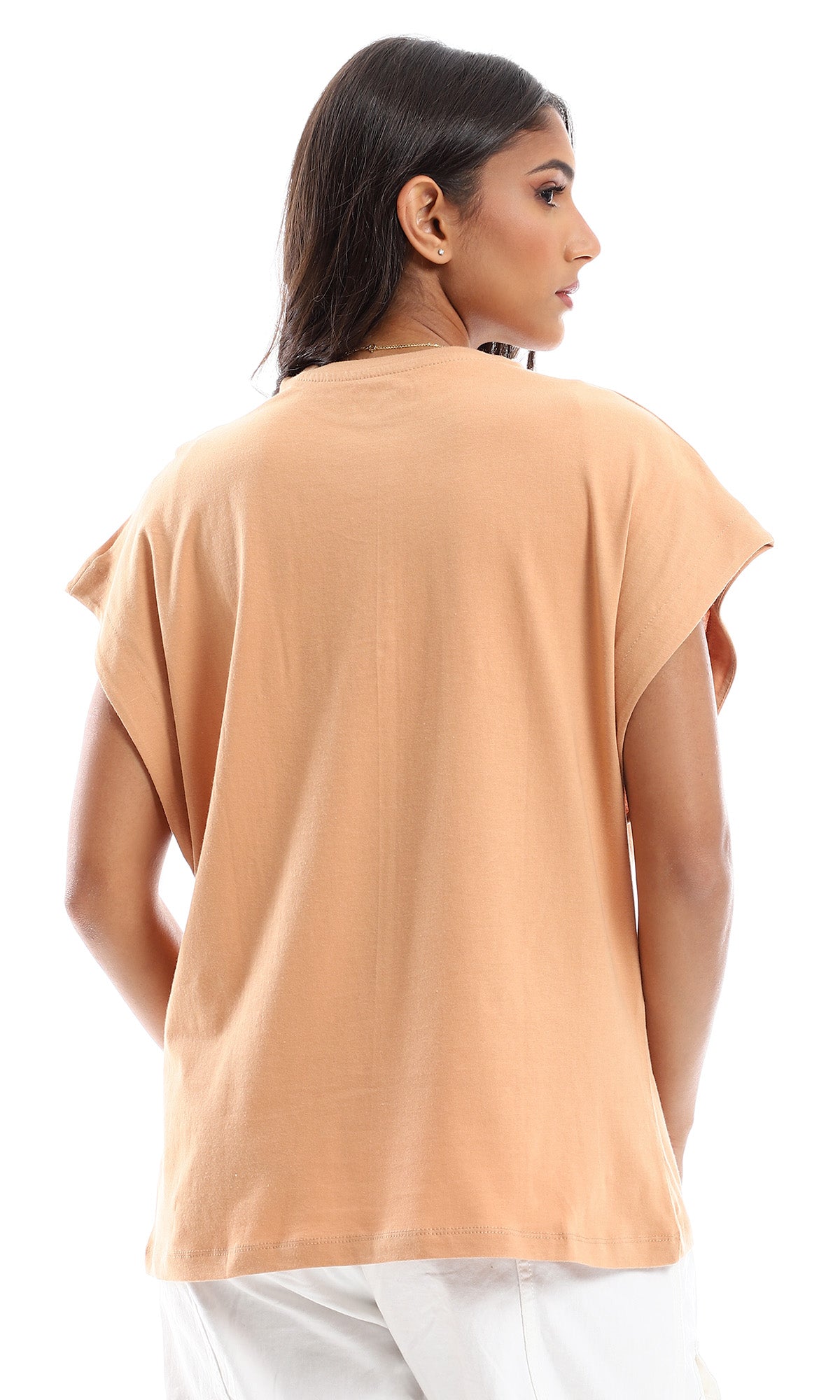 97530 Printed " Forever Strong" Cotton Standard T-Shirt - Camel