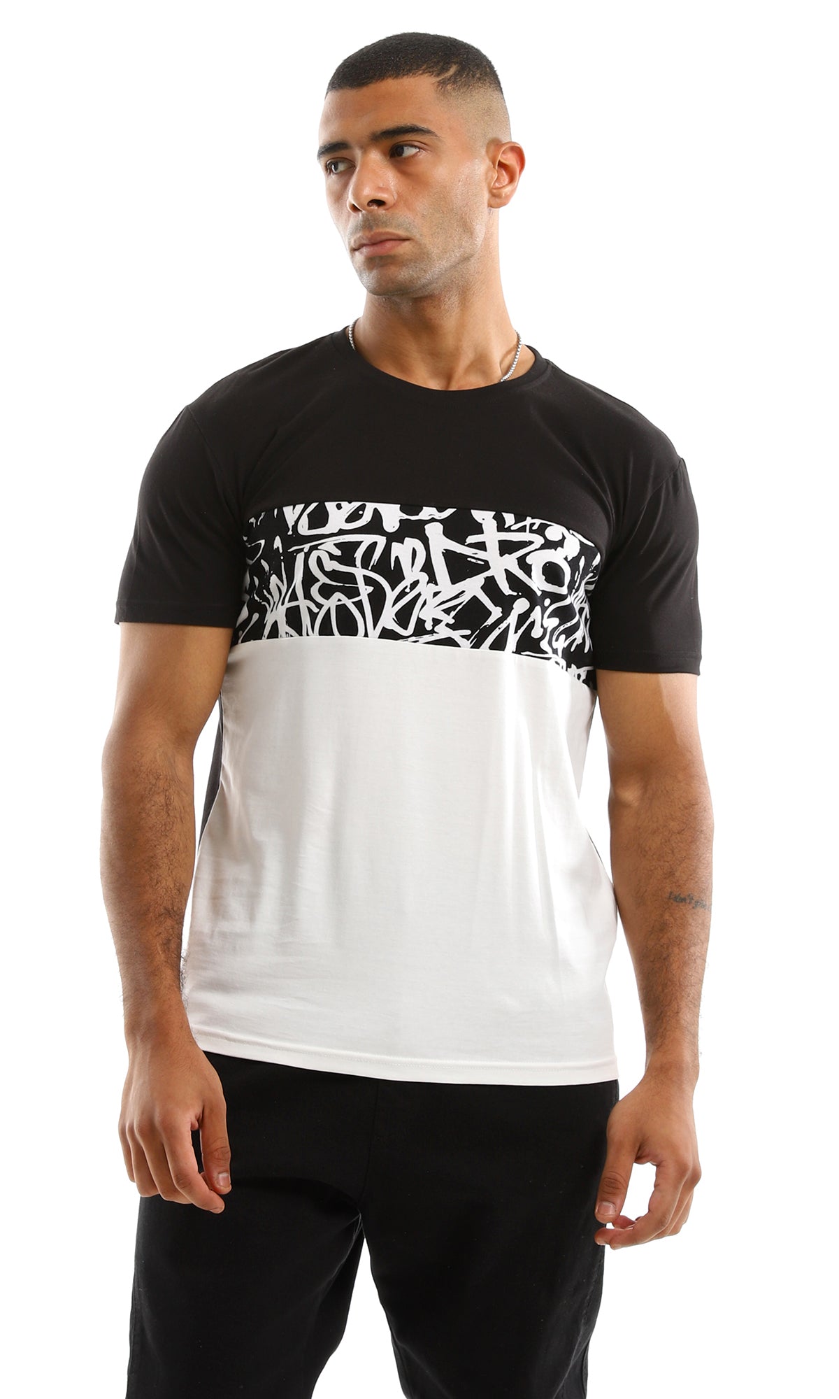 97642 Black & White Short Sleeves T-Shirt