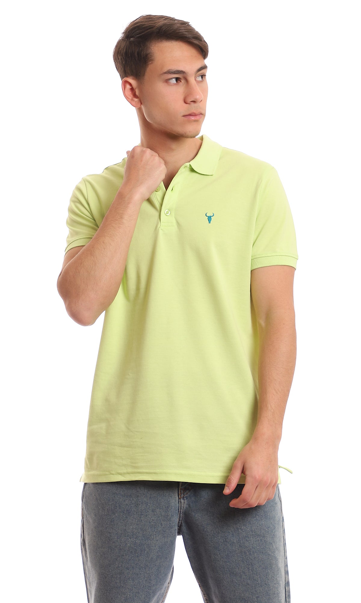 97673 Lightweight Cotton Pique Lime Polo Shirt