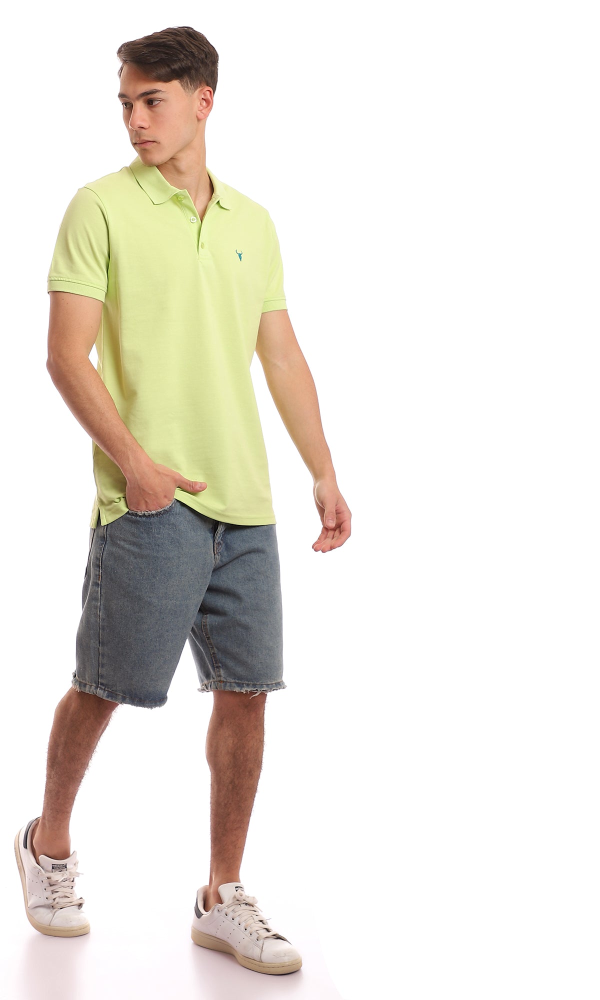 97673 Lightweight Cotton Pique Lime Polo Shirt