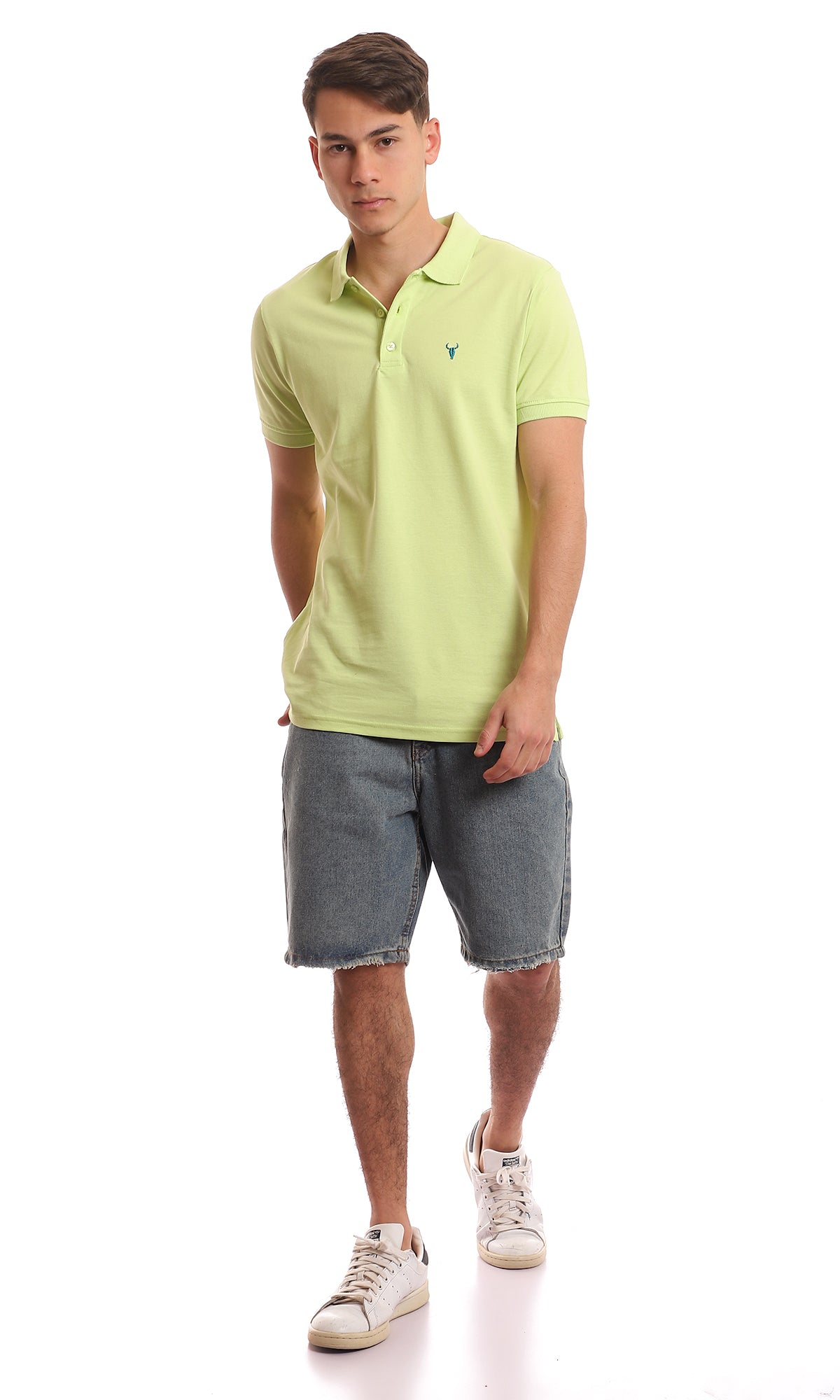 97673 Lightweight Cotton Pique Lime Polo Shirt
