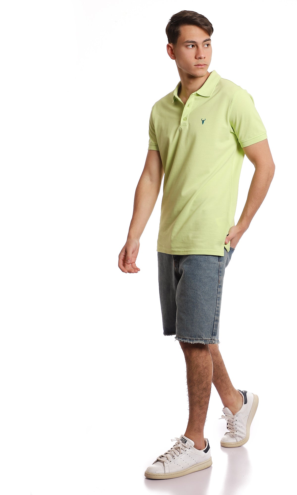 97673 Lightweight Cotton Pique Lime Polo Shirt