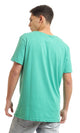97680 V Neck Slip On Heather Light Green T-Shirt