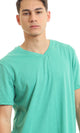 97680 V Neck Slip On Heather Light Green T-Shirt