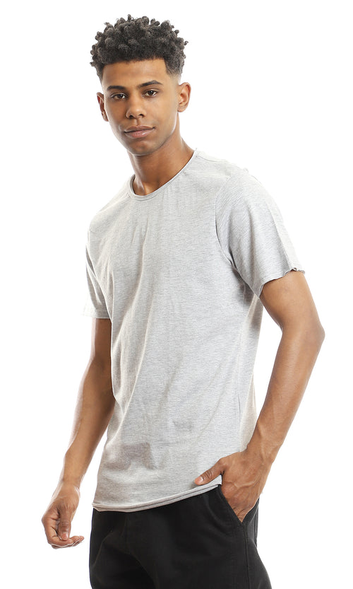 97697 Round Neck Cotton Heather Light Grey Tee